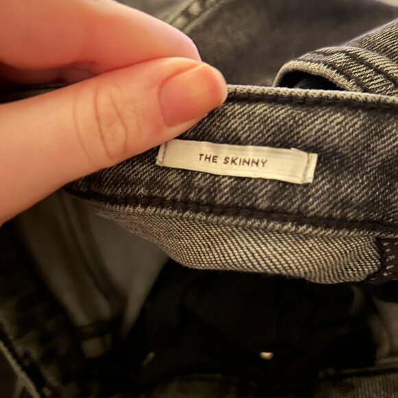 Zara The Skinny Jeans – Gray Distressed Raw Hem Ankle Slit Denim Size 8 - Picture 7 of 13